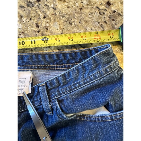 Eddie Bauer Women's Jesns Shaped Bootcut Blue Denim 16S Short Inseam - Picture 3 of 8
